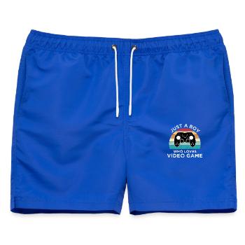 Nur ein Junge, der Videospiele liebt - Männer Badeshorts - Royalblau - Vorne - AI Model Male 178 light (178cm)