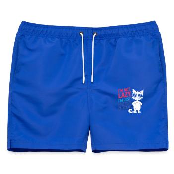 Ich bin nicht faul, ich bin nur energieeffizient - Männer Badeshorts - Royalblau - Vorne - AI Model Male 178 light (178cm)