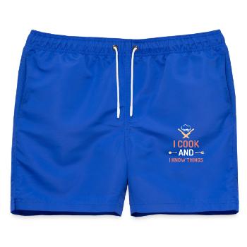 Ich koche und ich weiß Dinge - Männer Badeshorts - Royalblau - Vorne - AI Model Male 178 light (178cm)