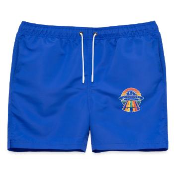 UFO-Liebhaber - Männer Badeshorts - Royalblau - Vorne - AI Model Male 178 light (178cm)