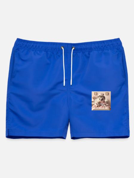 Süßer Igel mit Kuscheltier - Männer Badeshorts - Royalblau