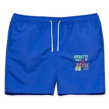 Arbeitehart - Männer Badeshorts - Royalblau - Vorne - AI Model Male 178 light (178cm)