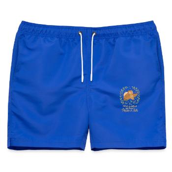 Papa und ich - Männer Badeshorts - Royalblau - Vorne - AI Model Male 178 light (178cm)