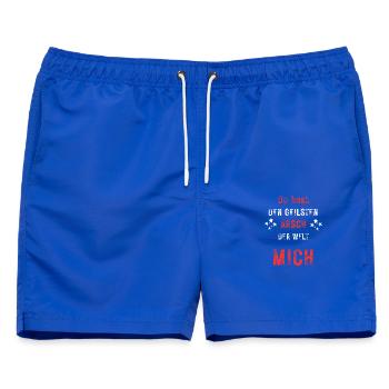 Humorvolles Zitat für Freunde - Männer Badeshorts - Royalblau - Vorne - AI Model Male 178 light (178cm)