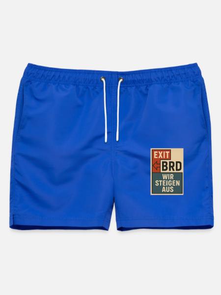 Vintage Protestplakat Block-Typografie - Männer Badeshorts - Royalblau