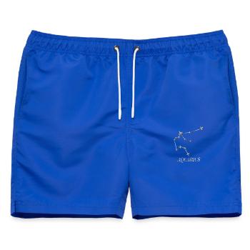 Aquarius Sternbild – Silber Minimal-Konstellation - Männer Badeshorts - Royalblau - Vorne - AI Model Male 178 light (178cm)