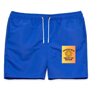 Versteckte Sonne Großes Zeichen - Männer Badeshorts - Royalblau - Vorne - AI Model Male 178 light (178cm)