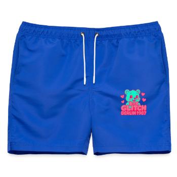Glitch Berlin Supercute - Männer Badeshorts - Royalblau - Vorne - AI Model Male 178 light (178cm)