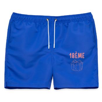 18-jähriges Jubiläumsdesign mit schlankem Geschenk - Männer Badeshorts - Royalblau - Vorne - AI Model Male 178 light (178cm)