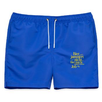 Bier_jammert_nicht - Männer Badeshorts - Royalblau - Vorne - AI Model Male 178 light (178cm)
