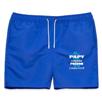 Opa, Opa hat immer recht, wenn Oma zustimmt - Männer Badeshorts - Royalblau - Vorne - AI Model Male 178 light (178cm)