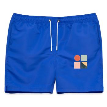 Minimalistische geometrische Formen — Moderne abstrakte Kunst - Männer Badeshorts - Royalblau - Vorne - AI Model Male 178 light (178cm)