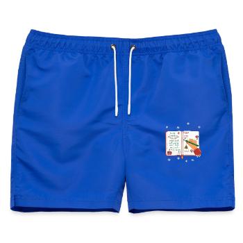 Wunschzettel Christkind  - Männer Badeshorts - Royalblau - Vorne - AI Model Male 178 light (178cm)