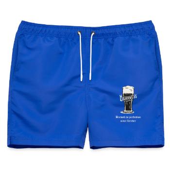 Hello Darkness – Brewed to Perfection - Männer Badeshorts - Royalblau - Vorne - AI Model Male 178 light (178cm)