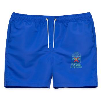 Montagfehler im Matrixkalender - Männer Badeshorts - Royalblau - Vorne - AI Model Male 178 light (178cm)