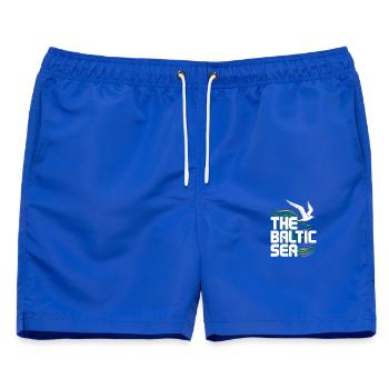 The Baltic Sea Ostsee Möwe Wellen Küste Meer - Männer Badeshorts - Royalblau - Vorne - AI Model Male 178 light (178cm)