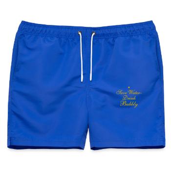 Save Water Drink Bubbly - Männer Badeshorts - Royalblau - Vorne - AI Model Male 178 light (178cm)