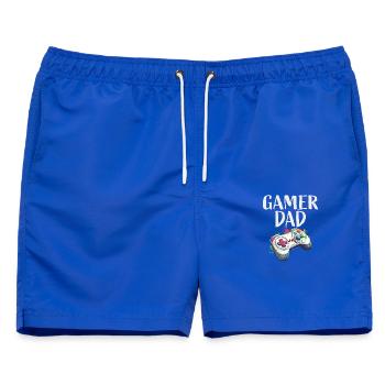 Gamer Dad Controller Splash - Männer Badeshorts - Royalblau - Vorne - AI Model Male 178 light (178cm)