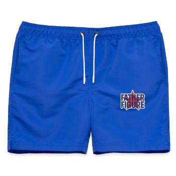 Father Figure Star Retro Logo - Männer Badeshorts - Royalblau - Vorne - AI Model Male 178 light (178cm)
