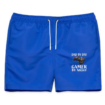 Vater Tag – Gamer Nacht - Männer Badeshorts - Royalblau - Vorne - AI Model Male 178 light (178cm)
