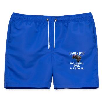 Gamer-Papa: Cooler als Normal - Männer Badeshorts - Royalblau - Vorne - AI Model Male 178 light (178cm)