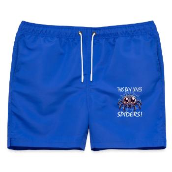 This Boy Loves Spiders - Männer Badeshorts - Royalblau - Vorne - AI Model Male 178 light (178cm)
