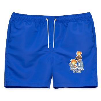Völliges Chaos? Normaler Dienstag im Vertrieb! - Männer Badeshorts - Royalblau - Vorne - AI Model Male 178 light (178cm)