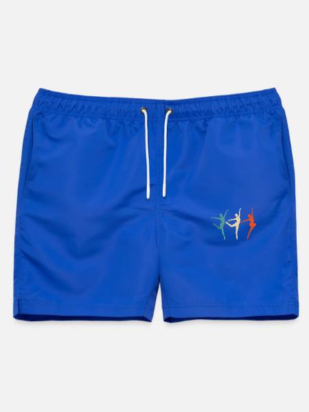 Tanzsilhouetten im Dreifarben-Schwung - Männer Badeshorts - Royalblau
