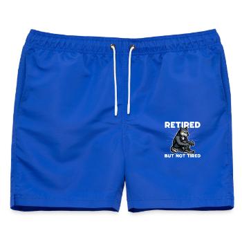 Aktiv und immer noch unterwegs - Männer Badeshorts - Royalblau - Vorne - AI Model Male 178 light (178cm)