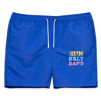 Sommer – Sonnensalz-Sand - Männer Badeshorts - Royalblau - Vorne - AI Model Male 178 light (178cm)