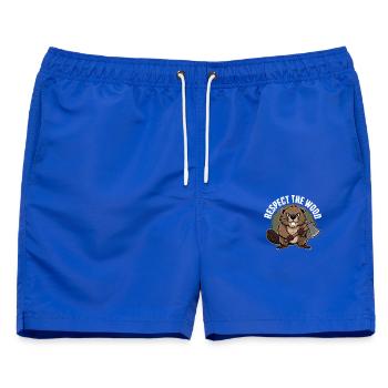  Respect The Wood Lustiger Biber Mit Axt Für - Männer Badeshorts - Royalblau - Vorne - AI Model Male 178 light (178cm)