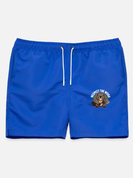 Respect The Wood Lustiger Biber Mit Axt Für - Männer Badeshorts - Royalblau