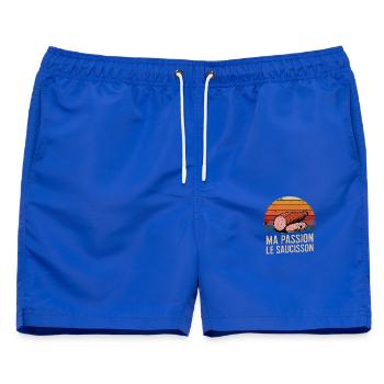  Ma Passion Le Saucisson Französische Wurstliebe - Männer Badeshorts - Royalblau - Vorne - AI Model Male 178 light (178cm)