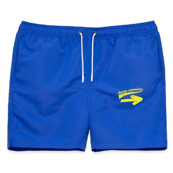 Jakobsweg buen camino Vintage gelber Pfeil - Männer Badeshorts - Royalblau - Vorne - AI Model Male 178 light (178cm)