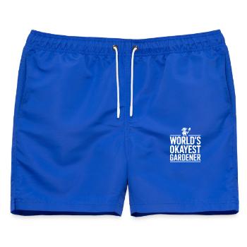  Worlds Okayest Gardener Lustiger Spruch Für - Männer Badeshorts - Royalblau - Vorne - AI Model Male 178 light (178cm)
