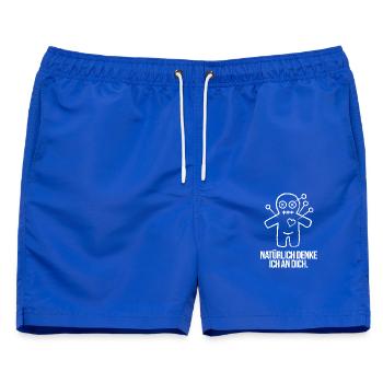  Natürlich Denke Ich An Dich Lustiger Voodoo - Männer Badeshorts - Royalblau - Vorne - AI Model Male 178 light (178cm)