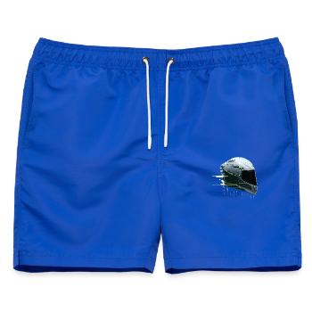  Cyber Moto Helm Glitch Racing Future Gamer - Männer Badeshorts - Royalblau - Vorne - AI Model Male 178 light (178cm)