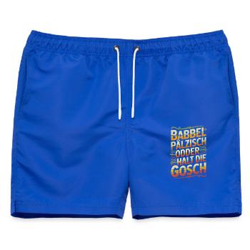 Bayerischer Dialektwitz Shirt - Männer Badeshorts - Royalblau - Vorne - AI Model Male 178 light (178cm)