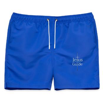 Jésus ist mein Führer - Männer Badeshorts - Royalblau - Vorne - AI Model Male 178 light (178cm)