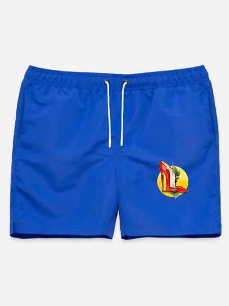 Roter Highheel mit Blattakzent - Männer Badeshorts - Royalblau