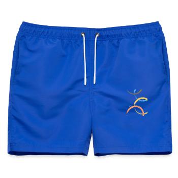 Farbige Kreise auf der Straße - Männer Badeshorts - Royalblau - Vorne - AI Model Male 178 light (178cm)