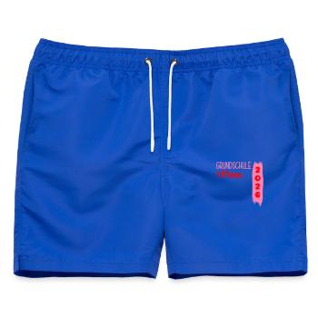 Grundschule 1. Klasse 2026 - Männer Badeshorts - Royalblau - Vorne - AI Model Male 178 light (178cm)