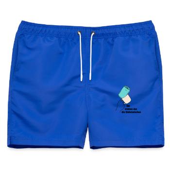 So trinken das die Einheimischen - Männer Badeshorts - Royalblau - Vorne - AI Model Male 178 light (178cm)