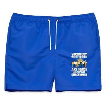  Soziologie Sociology Where Theories Are Made And - Männer Badeshorts - Royalblau - Vorne - AI Model Male 178 light (178cm)