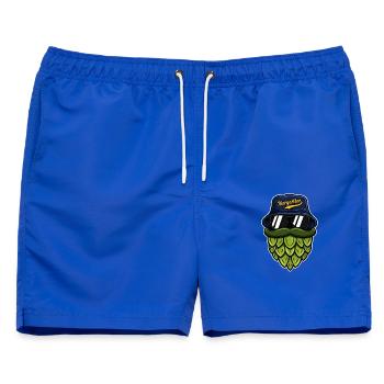 Hopfenheld im Biergarten - BucketHat - Männer Badeshorts - Royalblau - Vorne - AI Model Male 178 light (178cm)