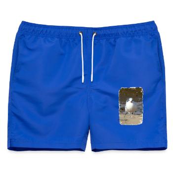 Foto Möwe an der Nordsee Wattvogel  - Männer Badeshorts - Royalblau - Vorne - AI Model Male 178 light (178cm)