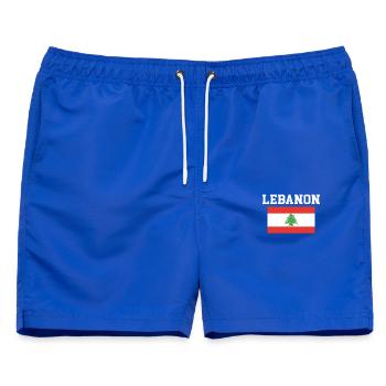Libanon - Männer Badeshorts - Royalblau - Vorne - AI Model Male 178 light (178cm)