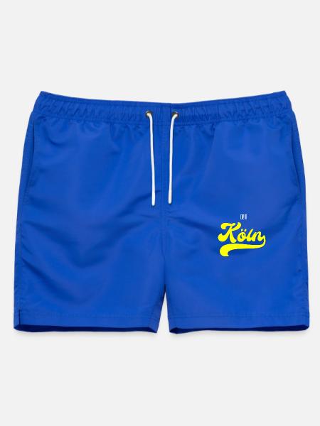 Dein Köln gelber Schriftzug - Männer Badeshorts - Royalblau