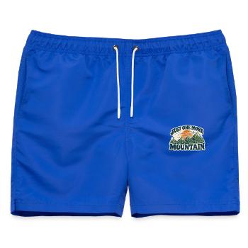 Just One More Mountain – Wanderlust - Männer Badeshorts - Royalblau - Vorne - AI Model Male 178 light (178cm)
