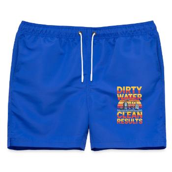  Dirty Water Clean Results Abwassertechnik - Männer Badeshorts - Royalblau - Vorne - AI Model Male 178 light (178cm)